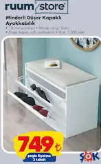RUUM STORE MİNDERLİ DÜŞER KAPAKLI AYAKKABILIK fiyat ve kampanya bilgisi